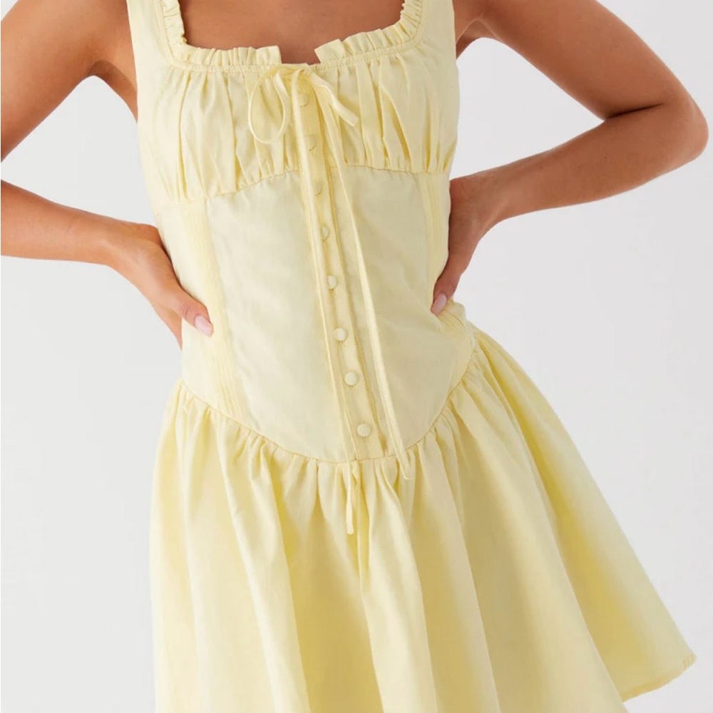 NWT Peppermayo Light Yellow Sleeveless Wren Mini Dress